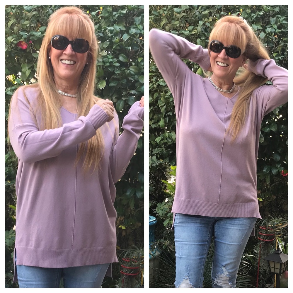 Hold Me Squeeze Me!  LS Tunic Vivacious Violet - Picture 2 of 8